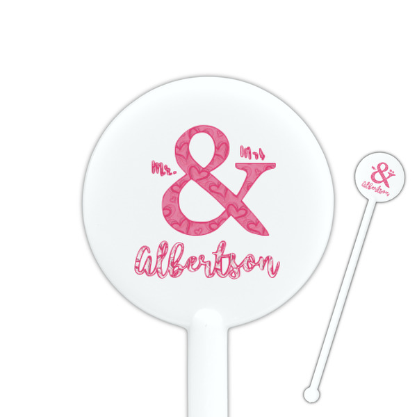 Custom Valentine's Day 5.5" Round Plastic Stir Sticks - White - Single Sided (Personalized)