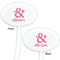 Valentine's Day White Plastic 7" Stir Stick - Double Sided - Oval - Front & Back