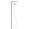 Valentine's Day White Plastic 7" Stir Stick - Oval - Dimensions