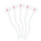Valentine's Day White Plastic 7" Stir Stick - Oval - Fan