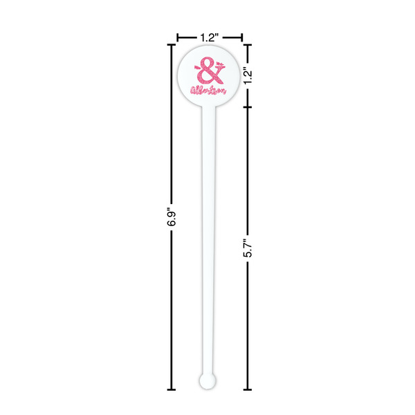 Valentine's Day White Plastic 7" Stir Stick - Round - Dimensions