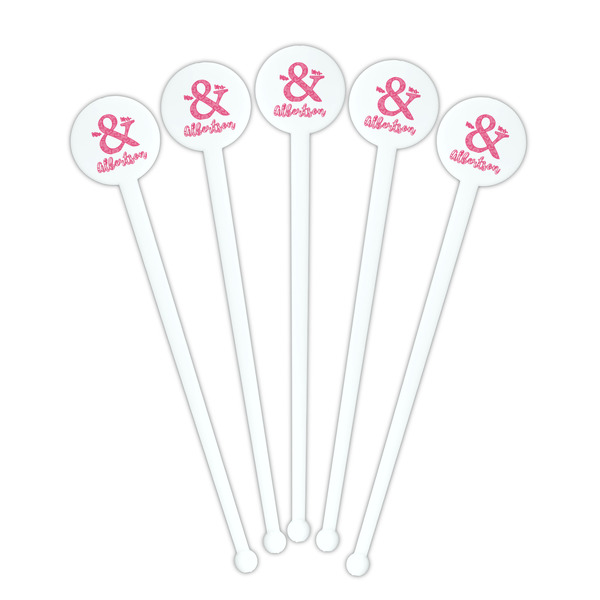 Valentine's Day White Plastic 7" Stir Stick - Round - Fan View