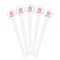 Valentine's Day White Plastic 7" Stir Stick - Round - Fan View