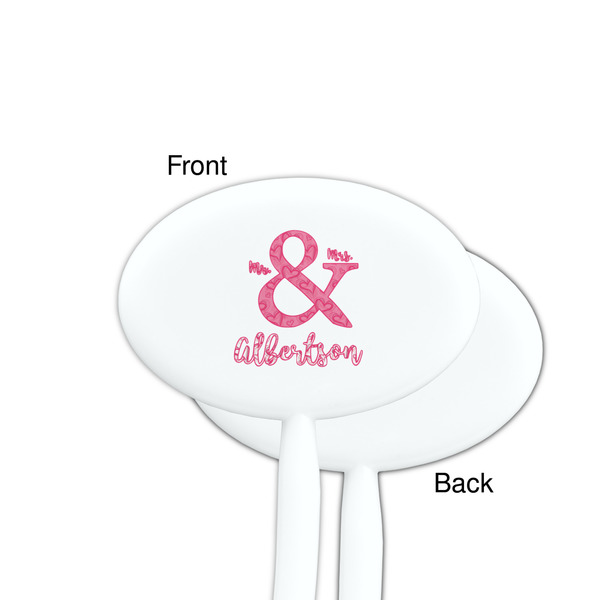 Valentine's Day White Plastic 7" Stir Stick - Single Sided - Oval - Front & Back