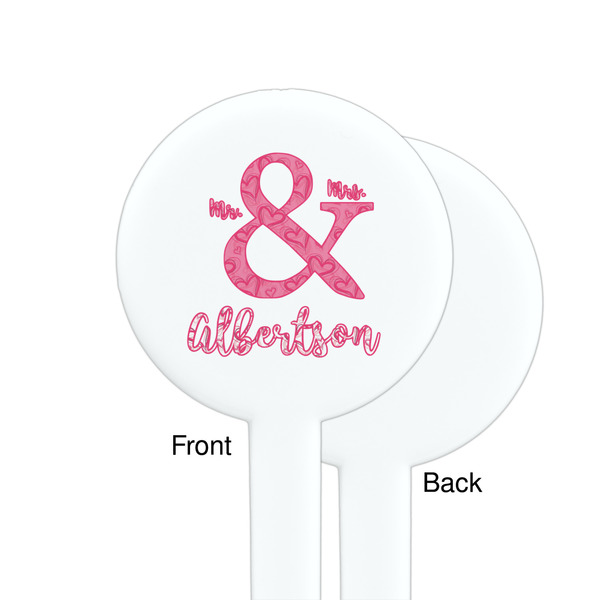 Valentine's Day White Plastic 7" Stir Stick - Single Sided - Round - Front & Back