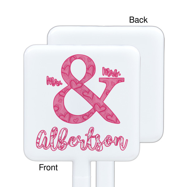 Valentine's Day White Plastic Stir Stick - Single Sided - Square - Approval