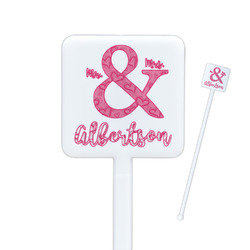Valentine's Day Square Plastic Stir Sticks - Double Sided (Personalized)