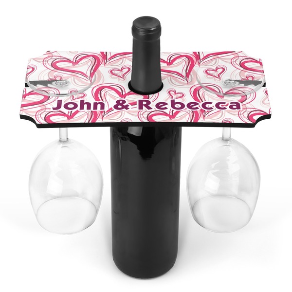 Custom Valentine's Day Wine Bottle & Glass Holder (Personalized)