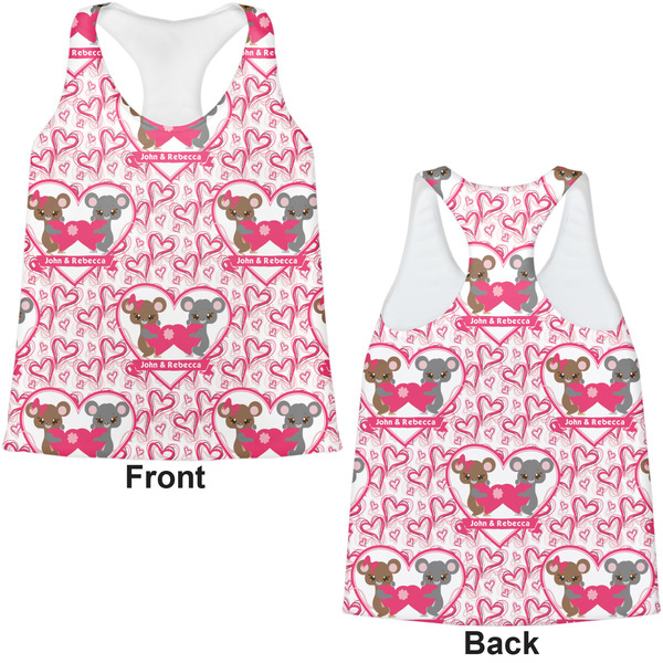 Valentine's Day Womens Racerback Tank Tops - Medium - Front and Back