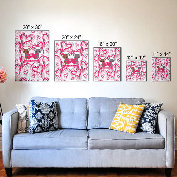 Valentine's Day Wood Prints - Size Comparison