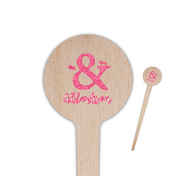 Valentine's Day 4" Round Wooden Food Picks - Double Sided (Personalized)