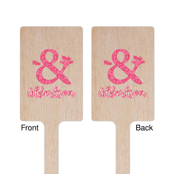 Valentine's Day Wooden 6.25" Stir Stick - Rectangular - Double Sided - Front & Back