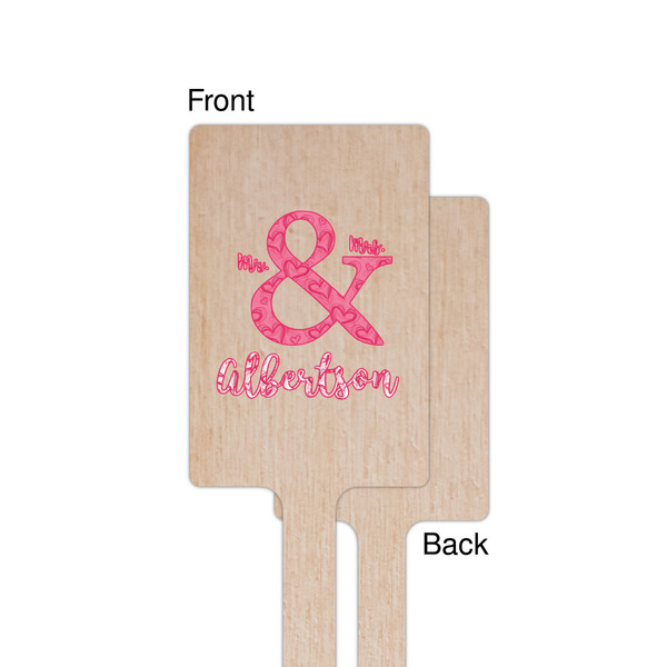 Valentine's Day Wooden 6.25" Stir Stick - Rectangular - Single - Front & Back