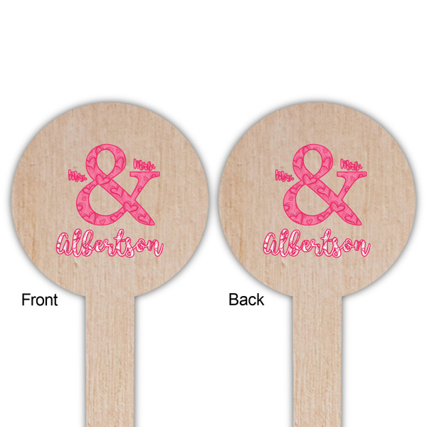 Valentine's Day Wooden 6" Food Pick - Round - Double Sided - Front & Back
