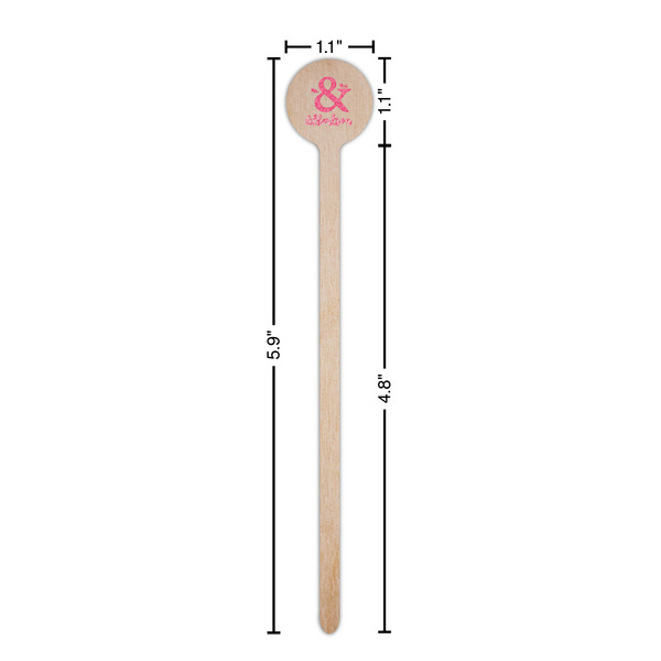Valentine's Day Wooden 6" Stir Stick - Round - Dimensions