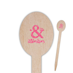Valentine's Day Oval Wooden Food Picks - Single Sided (Personalized)