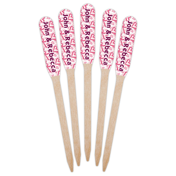 Valentine's Day Wooden Food Pick - Paddle - Fan View