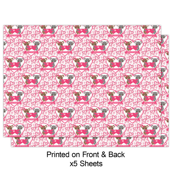Valentine's Day Wrapping Paper Sheet - Double Sided - Front