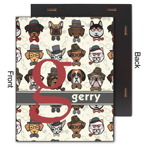 Hipster Dogs 11x14 Wood Print - Front & Back View