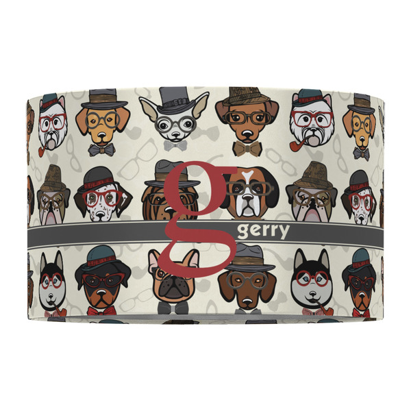 Hipster Dogs 12" Drum Lampshade - FRONT (Fabric)