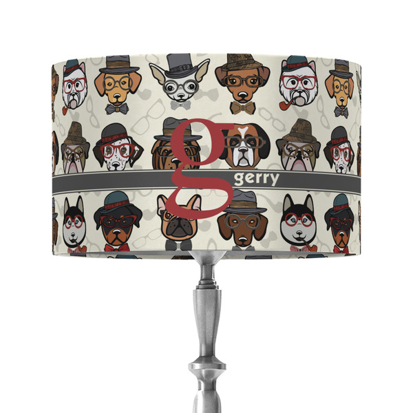 Custom Hipster Dogs 12" Drum Lamp Shade - Fabric (Personalized)