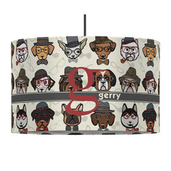 Hipster Dogs 12" Drum Pendant Lamp - Fabric (Personalized)