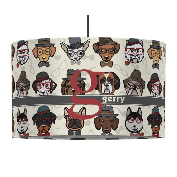 Hipster Dogs 12" Drum Lampshade - PENDANT (Fabric)