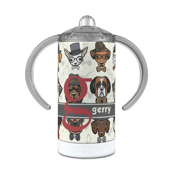 Custom Hipster Dogs 12 oz Stainless Steel Sippy Cup (Personalized)