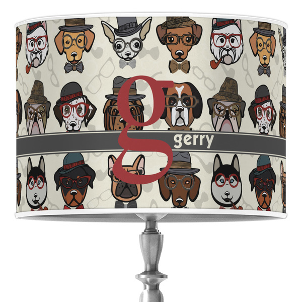 Custom Hipster Dogs 16" Drum Lamp Shade - Poly-film (Personalized)