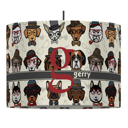 Hipster Dogs 16" Drum Pendant Lamp - Fabric (Personalized)