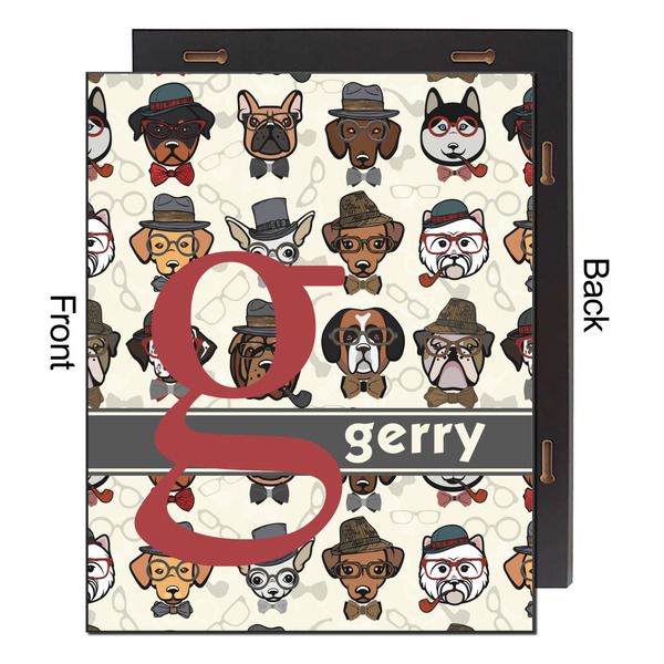 Hipster Dogs 16x20 Wood Print - Front & Back View