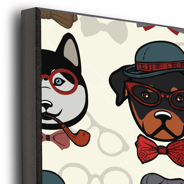 Hipster Dogs 20x24 Wood Print - Closeup