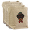 Hipster Dogs 3 Reusable Cotton Grocery Bags - Front View