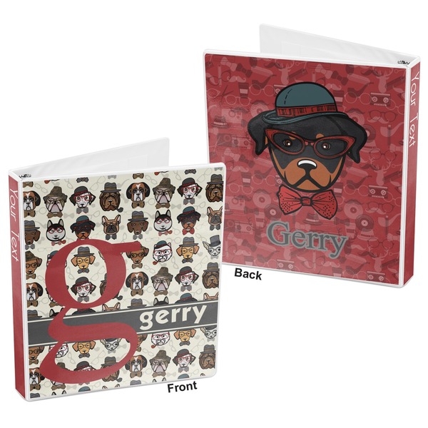 Hipster Dogs 3-Ring Binder Front and Back