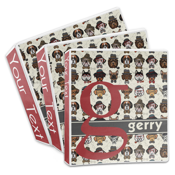 Custom Hipster Dogs 3-Ring Binder (Personalized)