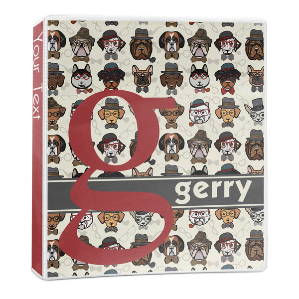Custom Hipster Dogs 3-Ring Binder - 1 inch (Personalized)
