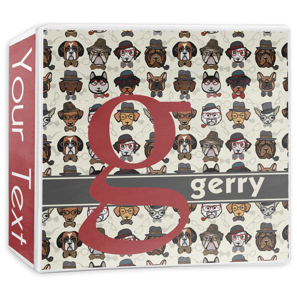 Custom Hipster Dogs 3-Ring Binder - 3 inch (Personalized)