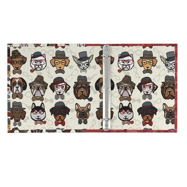 Hipster Dogs 3 Ring Binders - Full Wrap - 1" - OPEN INSIDE