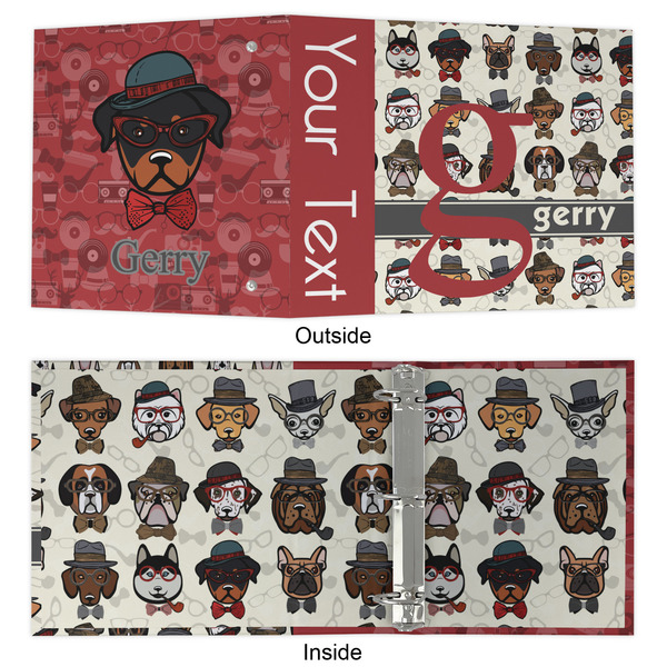 Hipster Dogs 3 Ring Binders - Full Wrap - 2" - APPROVAL