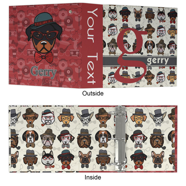 Hipster Dogs 3 Ring Binders - Full Wrap - 3" - APPROVAL