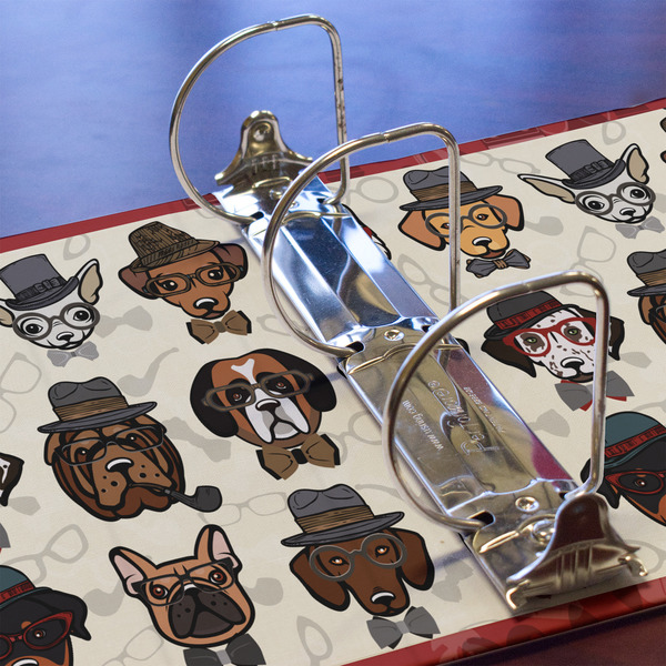 Hipster Dogs 3 Ring Binders - Full Wrap - 3" - DETAIL