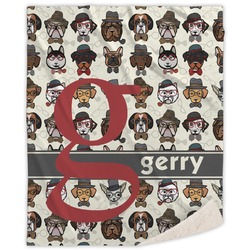 Hipster Dogs Sherpa Throw Blanket - 50"x60" (Personalized)