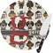 Hipster Dogs Round Glass Cutting Board - Small (Personalized)