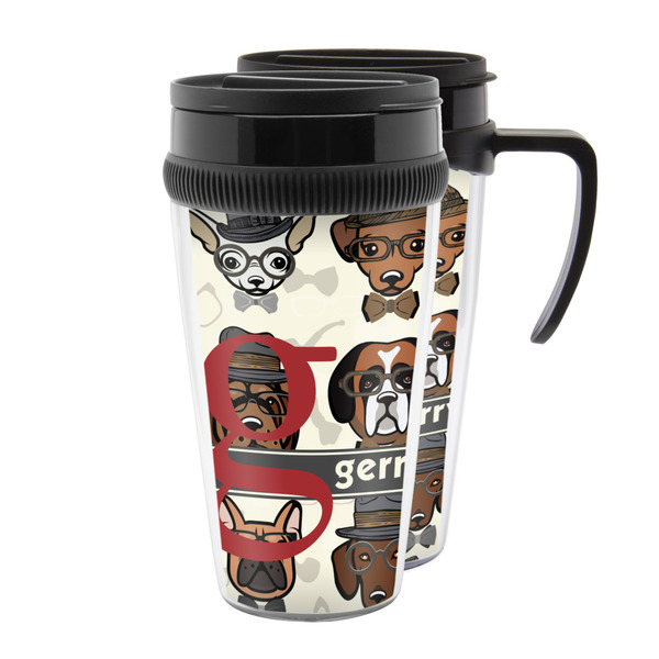 Custom Hipster Dogs Acrylic Travel Mug (Personalized)