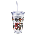 Hipster Dogs 16oz Double Wall Acrylic Tumbler with Lid & Straw - Full Print (Personalized)