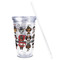 Hipster Dogs Acrylic Tumbler - Full Print - Front straw out