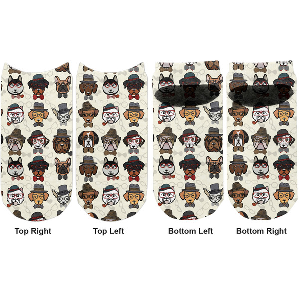 Hipster Dogs Adult Ankle Socks - Double Pair - Front and Back - Apvl