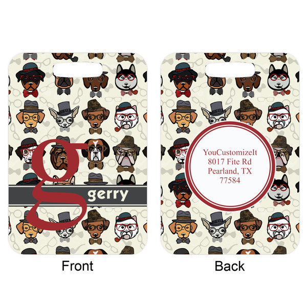 Hipster Dogs Aluminum Luggage Tag (Front + Back)