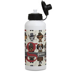 Hipster Dogs Water Bottles - Aluminum - 20 oz - White (Personalized)
