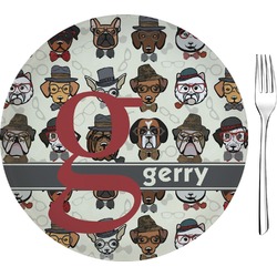Hipster Dogs 8" Glass Appetizer / Dessert Plates - Single or Set (Personalized)